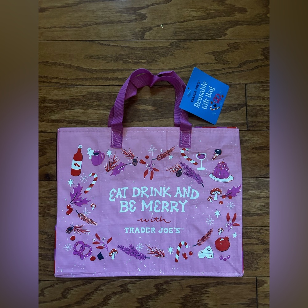 Trader Joe's Pink Reusable Gift Bag